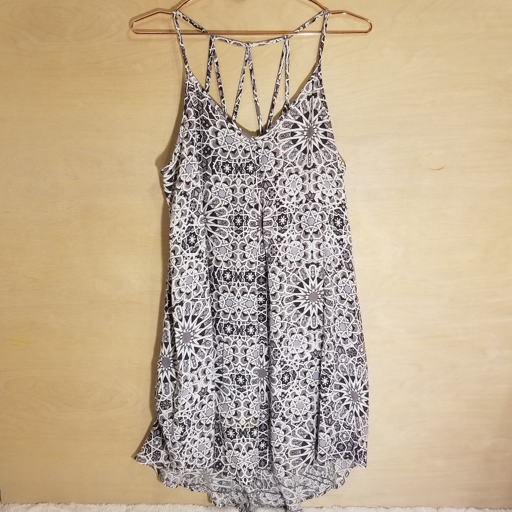 Astr Black & White Strappy Printed Sundress